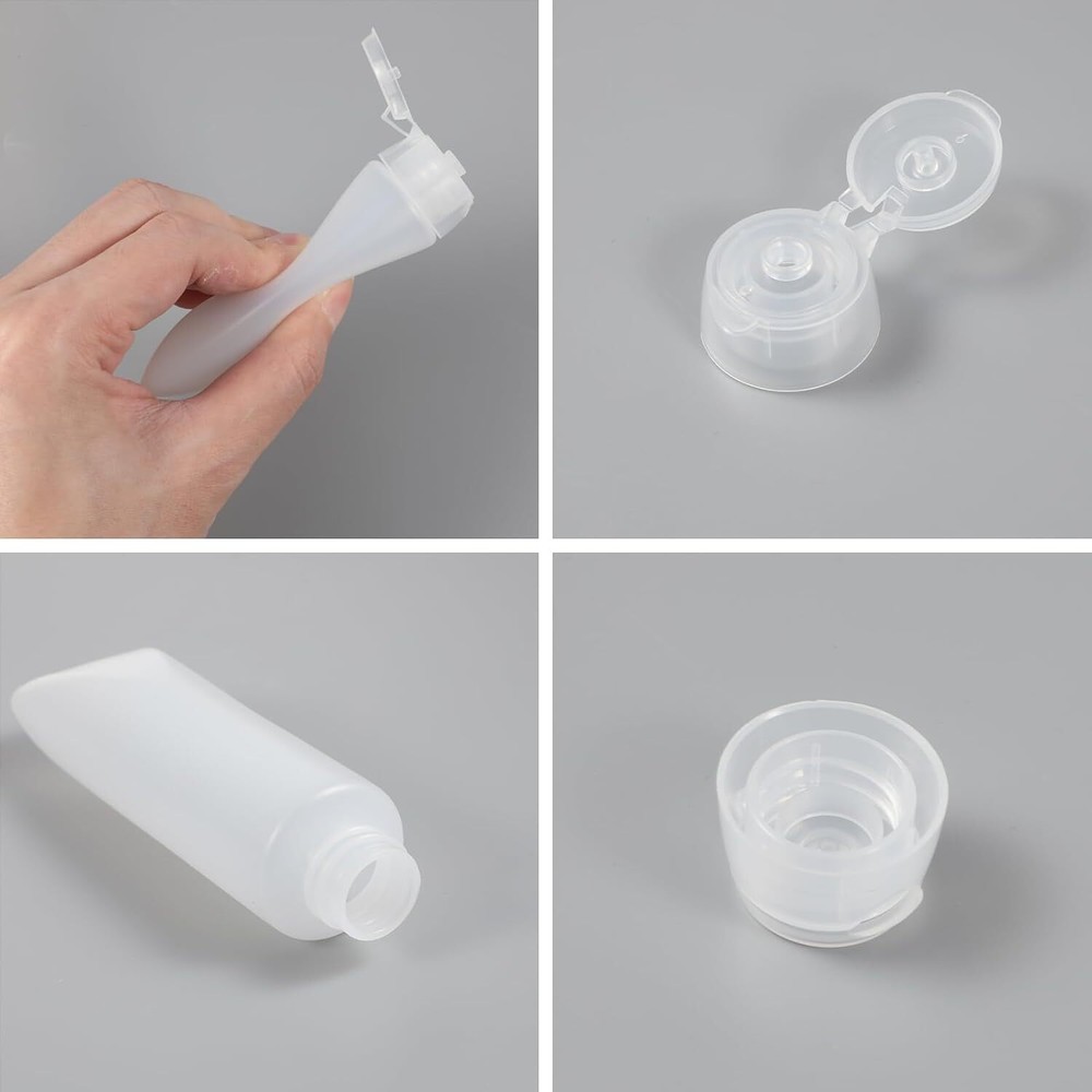 5 PCS Travel Bottles, Refillable Toothpaste Tubes, Small Squeeze white