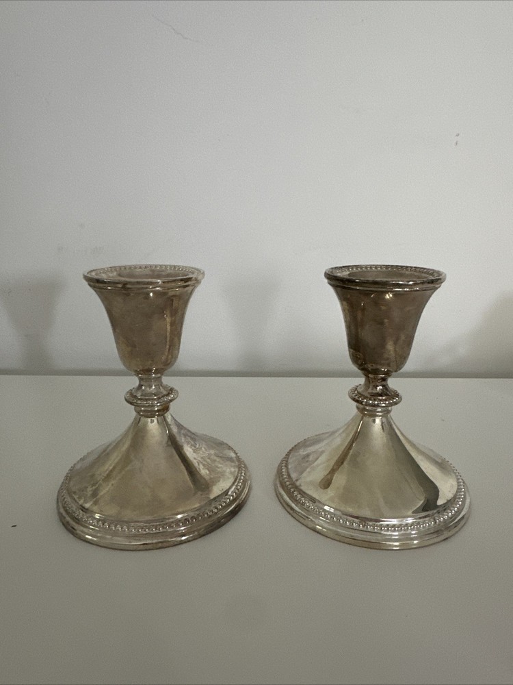 Towle Silver Plated Candleholders Set Of 2