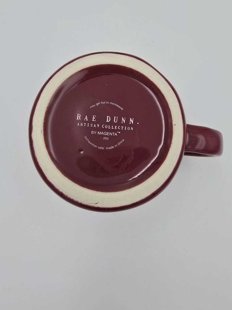 Rae Dunn Maroon Happy Camper Ceramic Mug