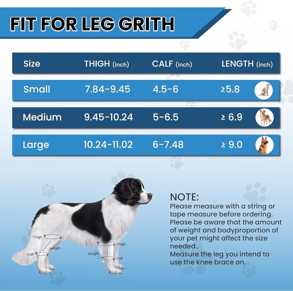 PetVest Dog Knee Brace, Adjustable Strap Hind Leg Support for ACL/CCL Medium