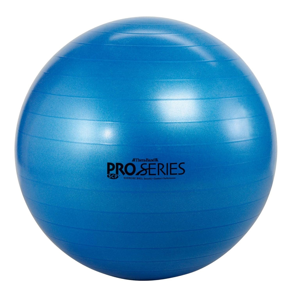 THERABAND Pro Series Exercise Ball, 30" Blue Stability Ball for 6'2"–6'8" Users,