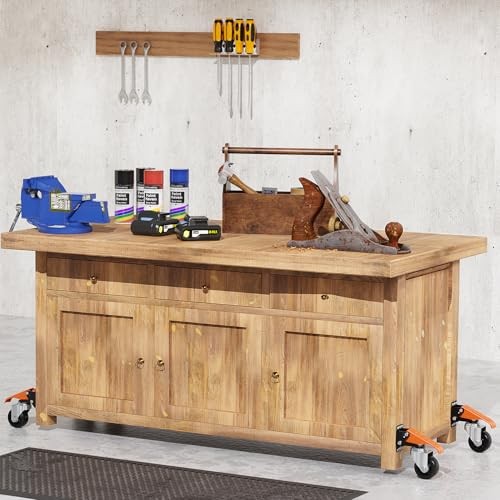 Workbench Casters Wheels Kit 920 Lbs Capacity Retractable Casters Set 920Lbs