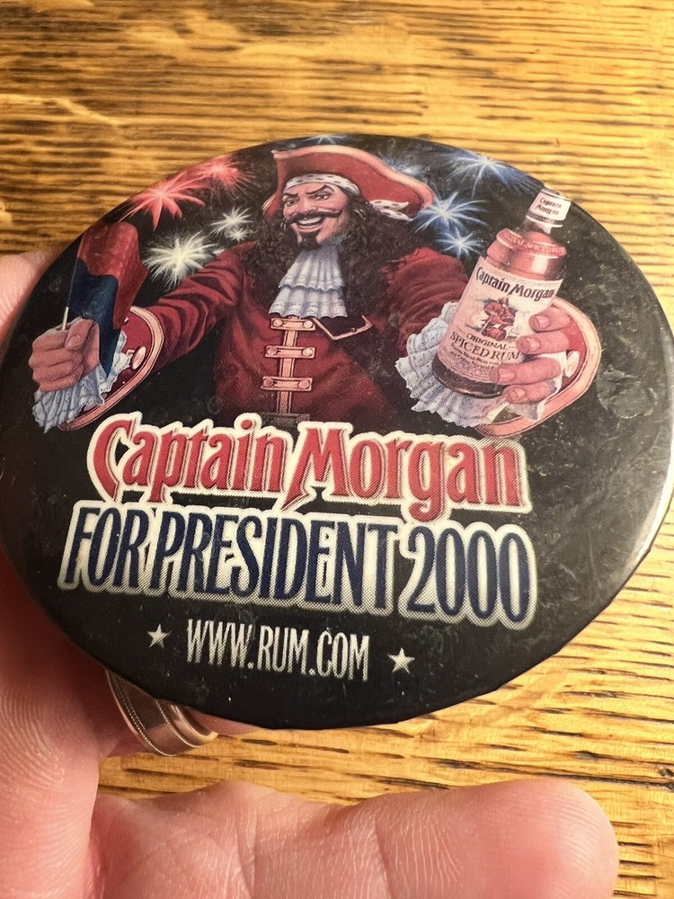 2000 CAPTAIN MORGAN for PRESIDENT pinback button