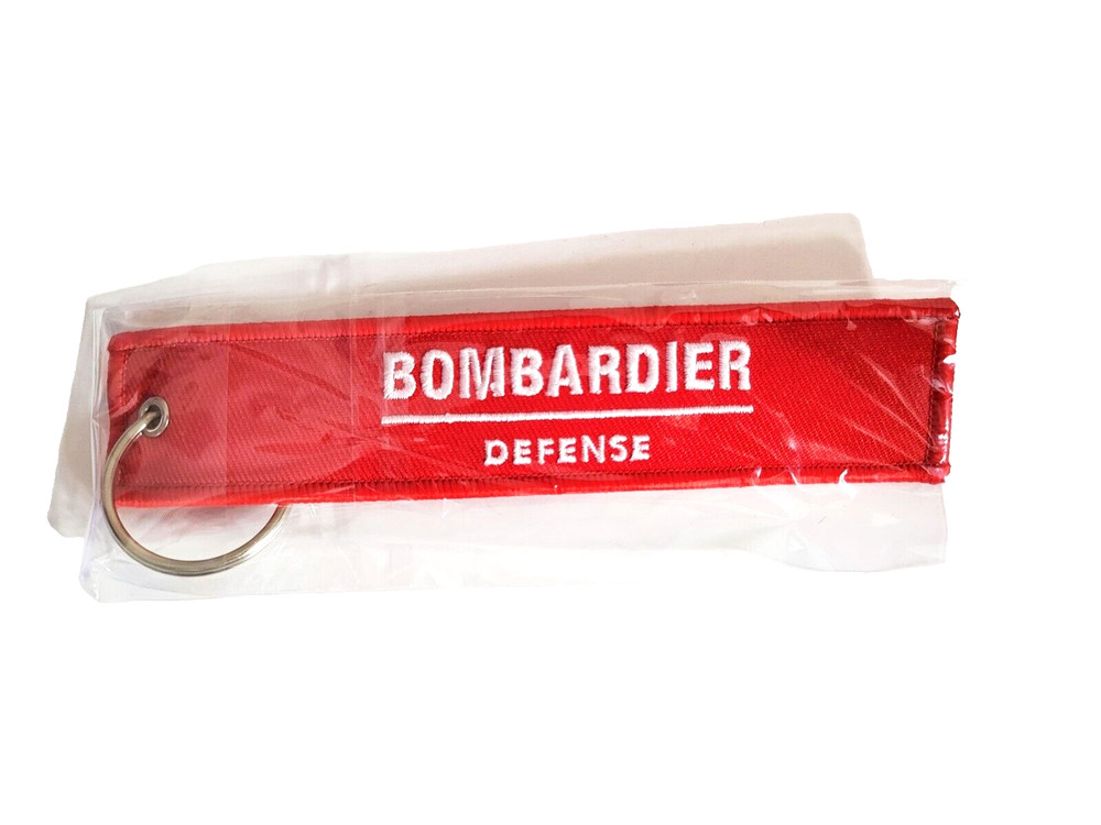Bombardier Defense Red Tag Keychain Military