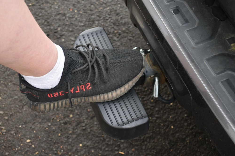 Expandable Hitch Mounted Step and Bumper Protection 2" Receiver Guard Rear New