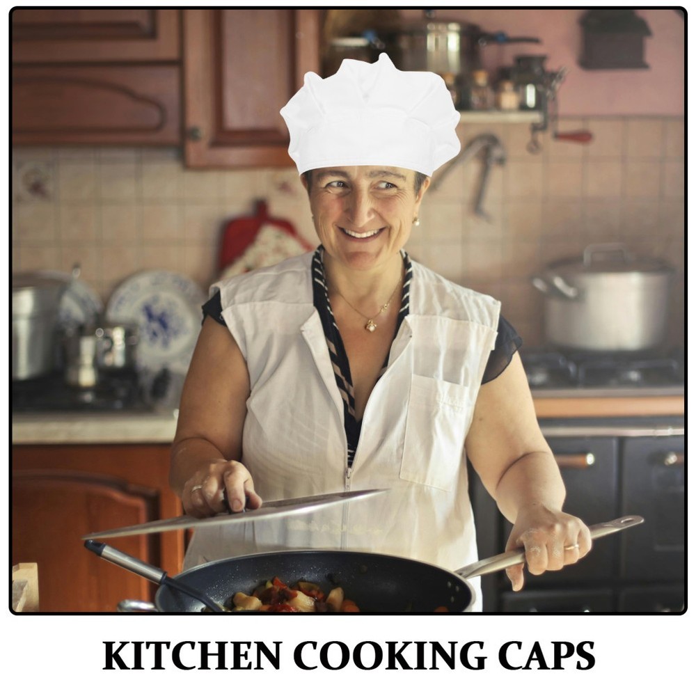 2 Pcs Kitchen Hat Chef Skull Cap Cooking Caps for Women Comfortable