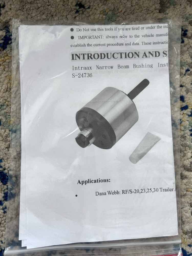New S-24736 Bushing Installation Tool For Hendrickson Vantraax Narrow Bushing