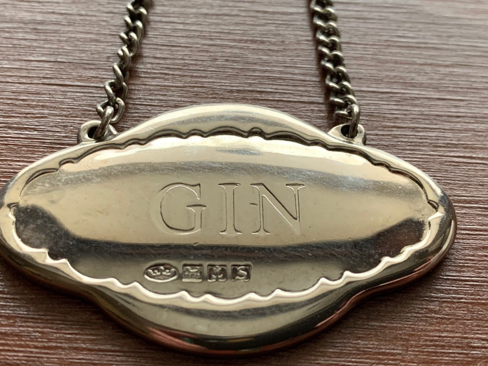 Pottery Barn Sterling Silver Decanter Tags - Gin