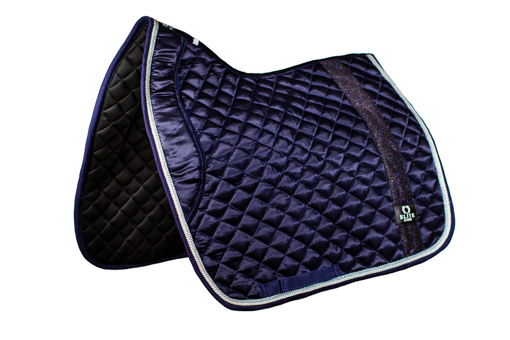 Dressage Saddle Pad, Navy, New, Satin