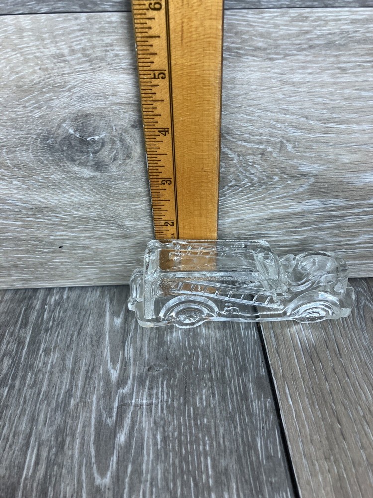 Fire Truck Engine Clear Glass Vintage