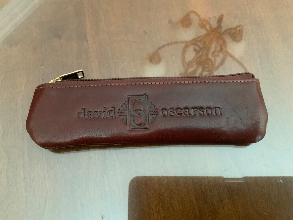 David Oscarson Pen Brown Leather Pouch Case