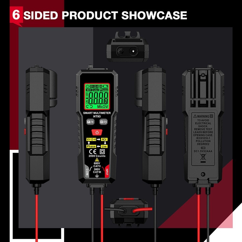 HT93 Handheld NCV DETECTION Multimeter Essential Tool for Electrical Work