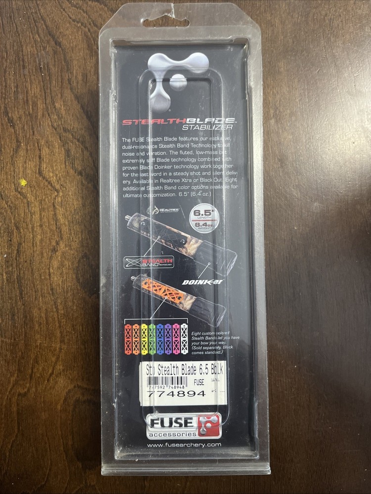 Fuse Accessories Stealth Blade Stabilizer 6.5 for Compound Bows Black