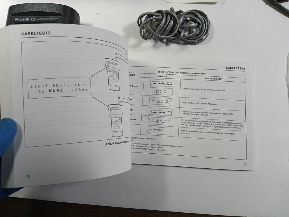 Fluke 620 LAN Cable Meter Cat5 Ethernet Coaxial Tester box cable Tested