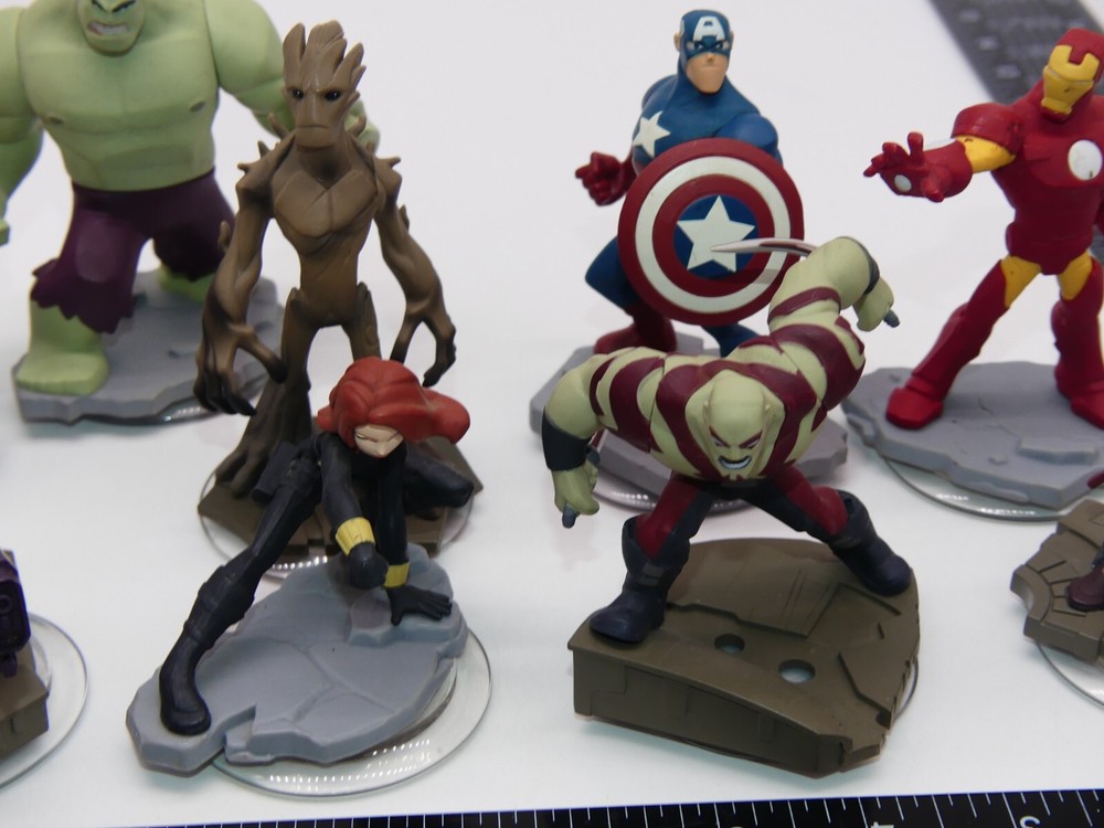 Lot Disney Infinity Game Figure Marvel Groot Rocket Gamora Hulk Iron Galaxy