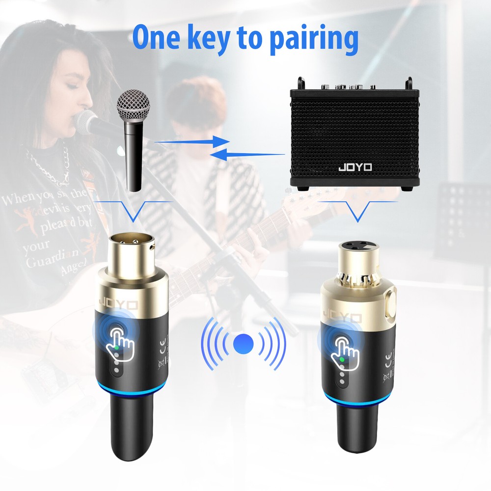 JOYO 5.8GHz Microphone Wireless System Transmitter & Receiver 4 Channels Dynamic