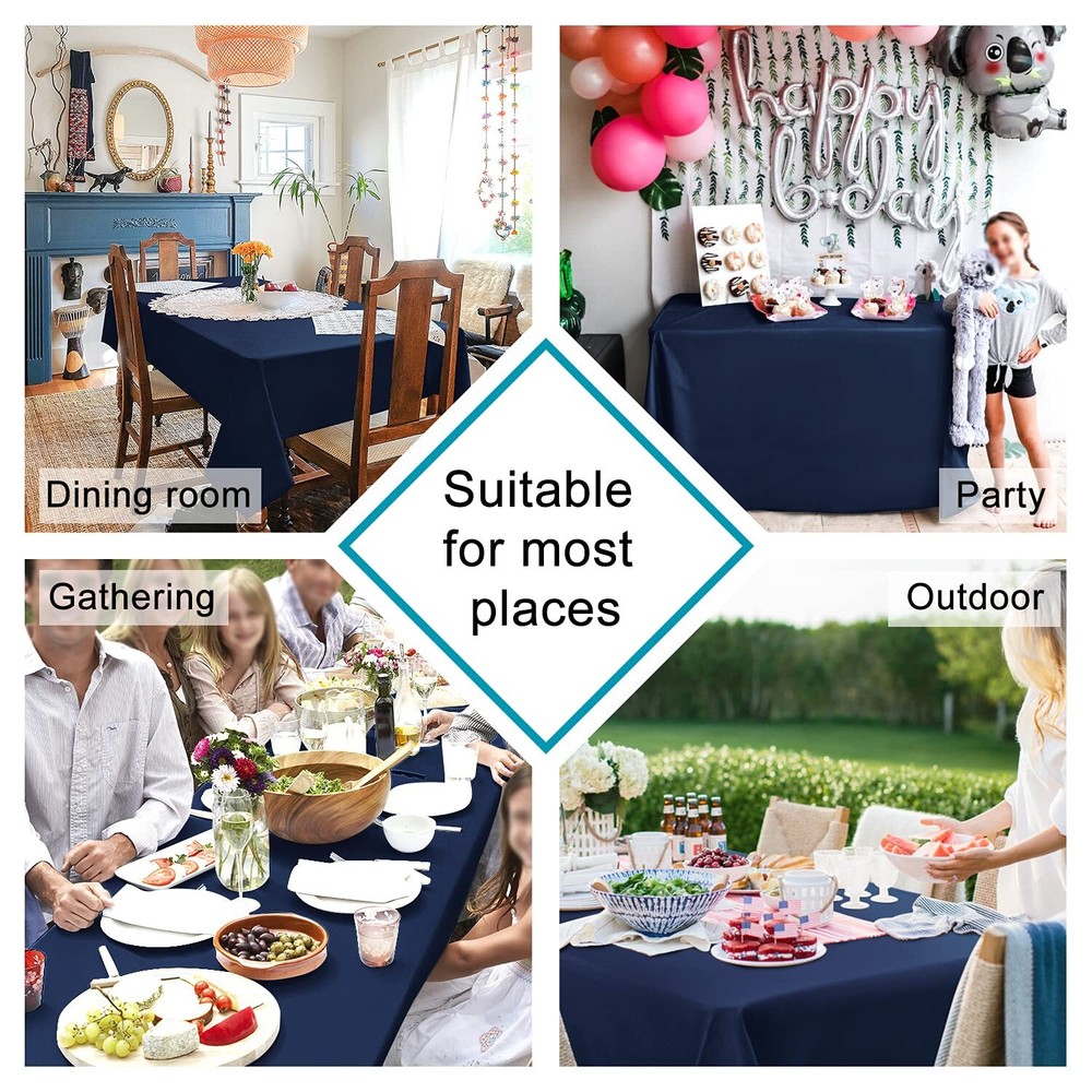 2 Pieces Square Tablecloth - Waterproof Washable Polyester Table Cloth for Di...