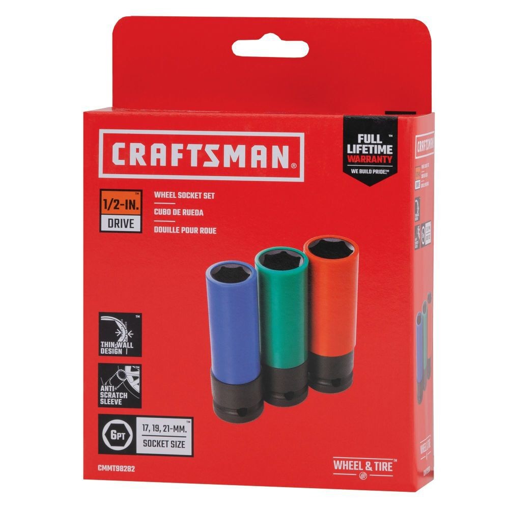 Craftsman Wheel Socket Set, 3 Piece