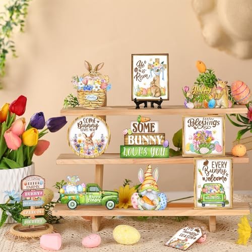 Pcs Easter Tiered Tray Decor Bunny Easter Spring 24 Delicate Easter