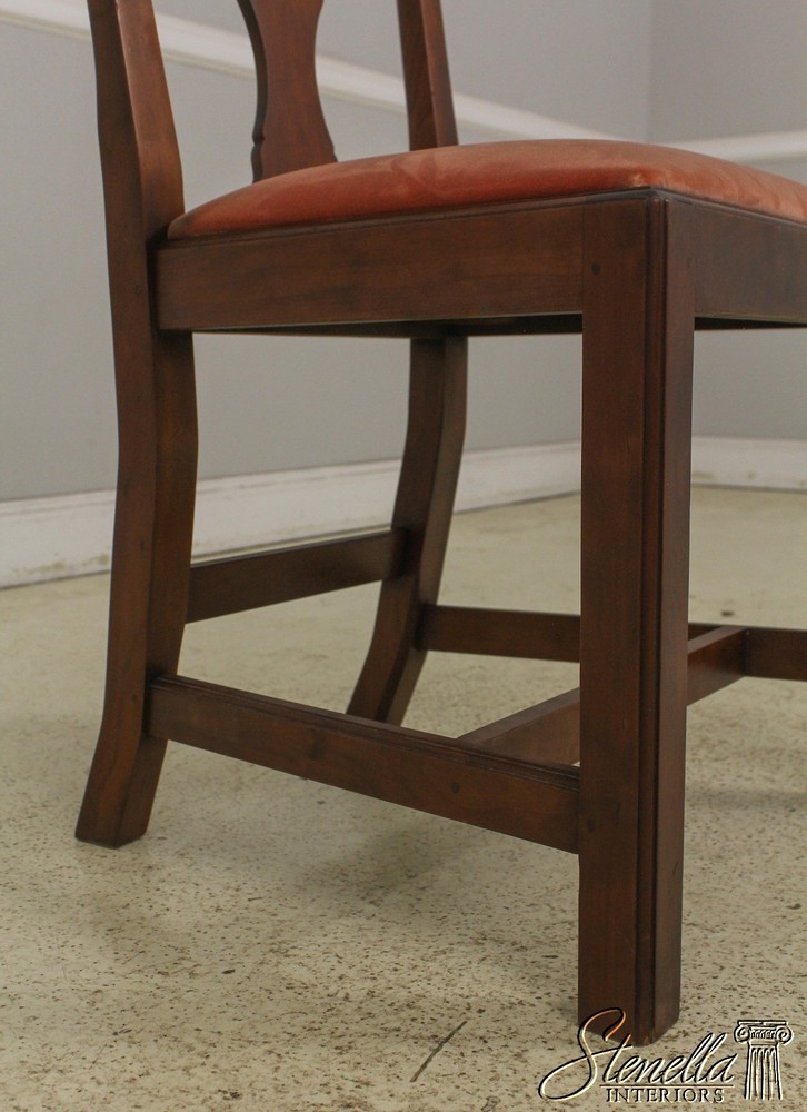 58251: Pair Benchmade Hand Crafted Cherry Chippendale Side Chairs
