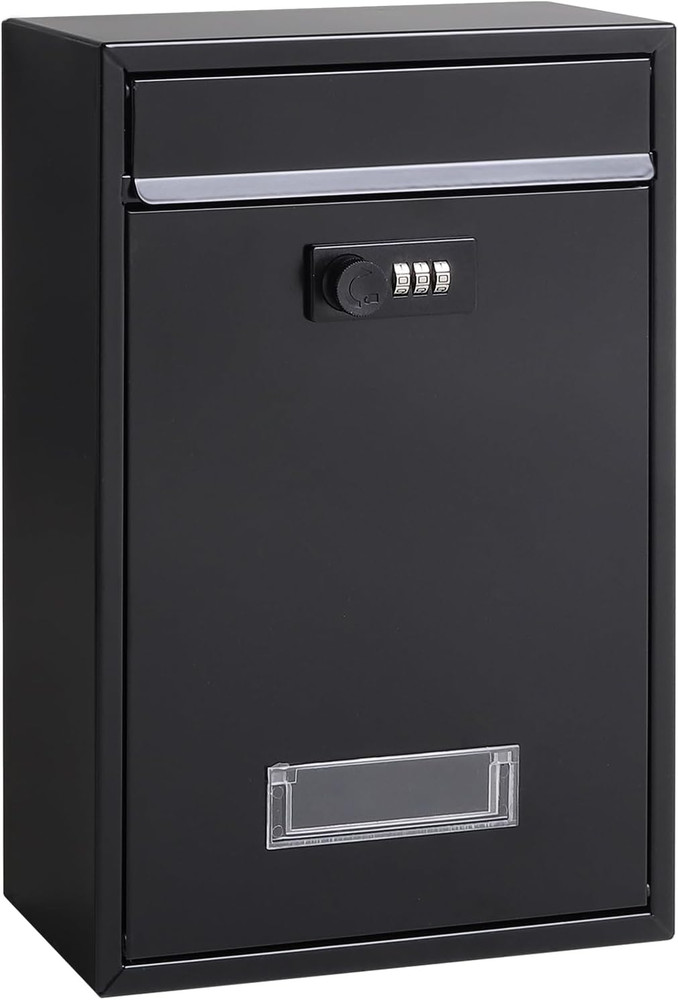Locking Mailbox Wall Mounted Vertical-  Mail Boxes with Combination Lock Large C