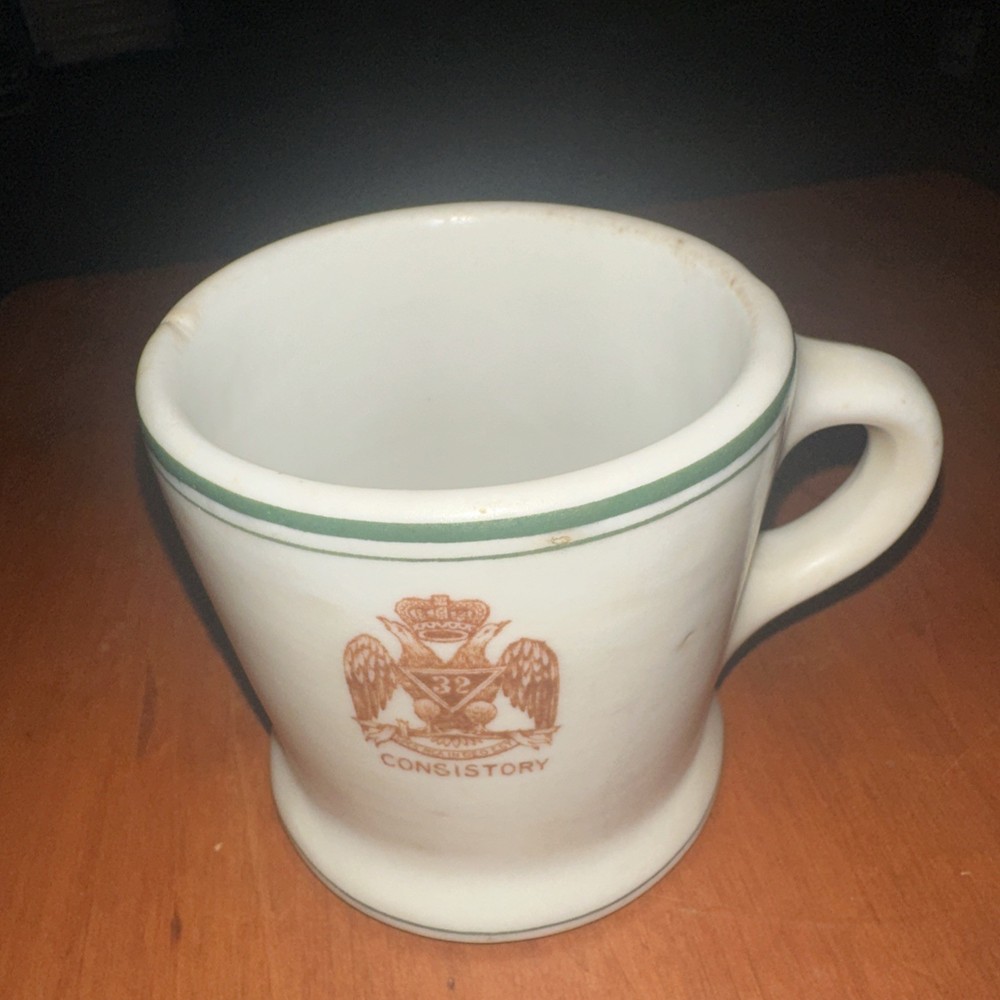 Carr China Mug MASONIC CONSISTORY Double Headed Eagle restaurant style thick