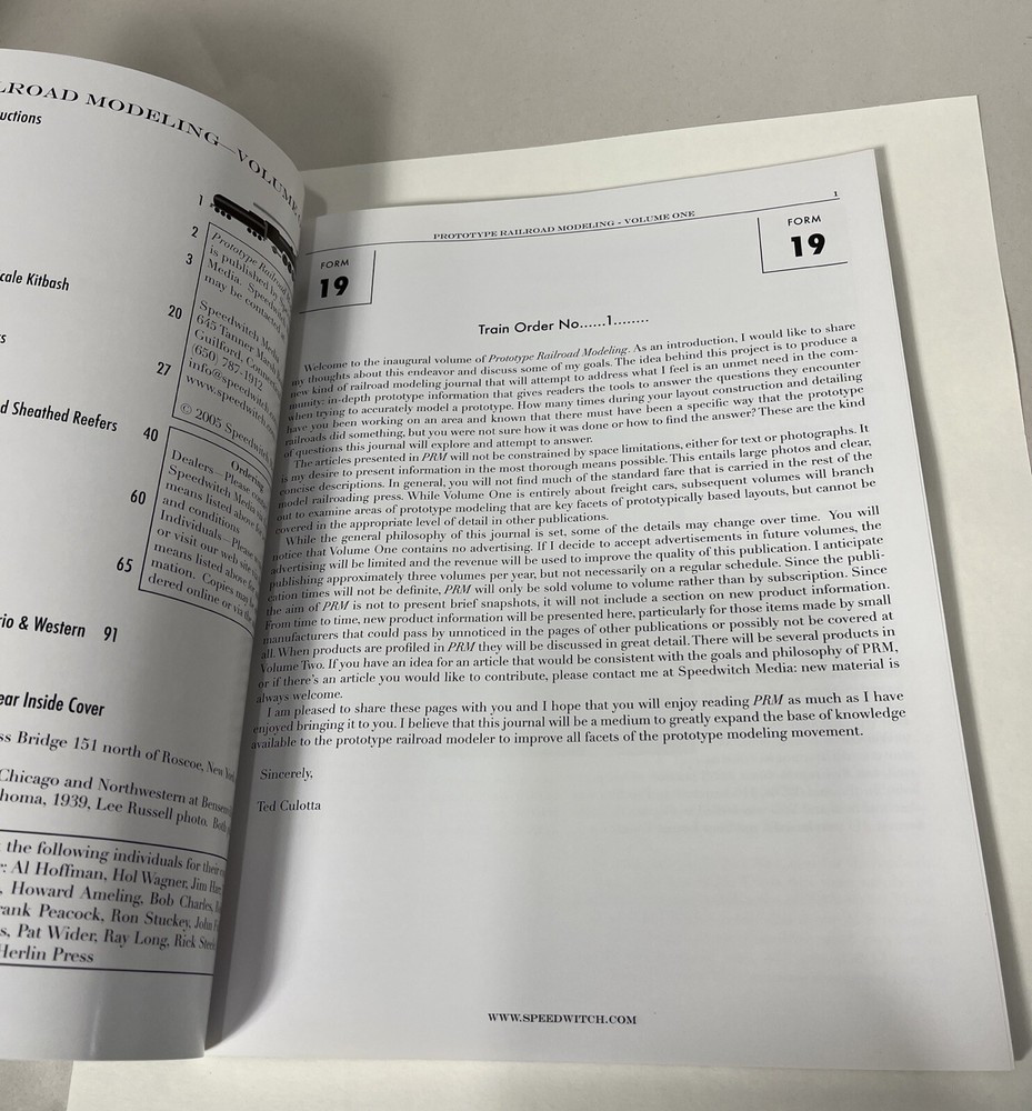 Prototype Railroad Modeling Volume One Soft Cover