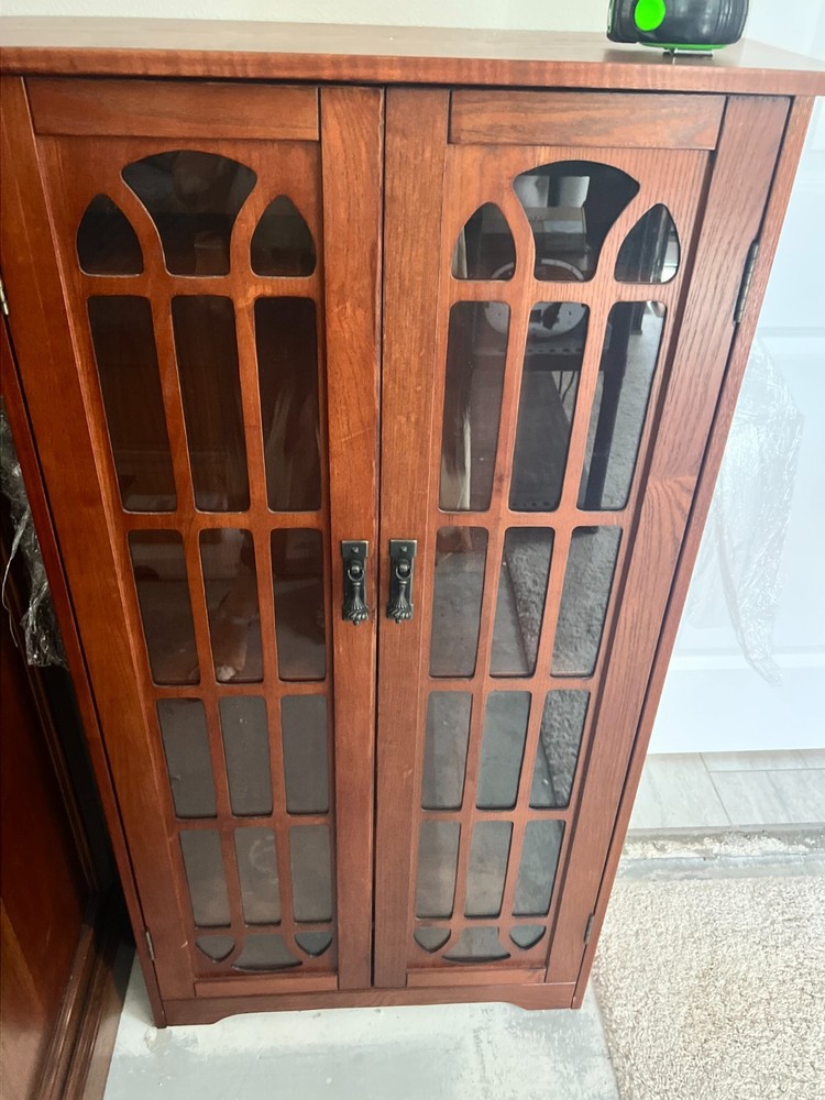 Oak - Window Pane Media Cabinet