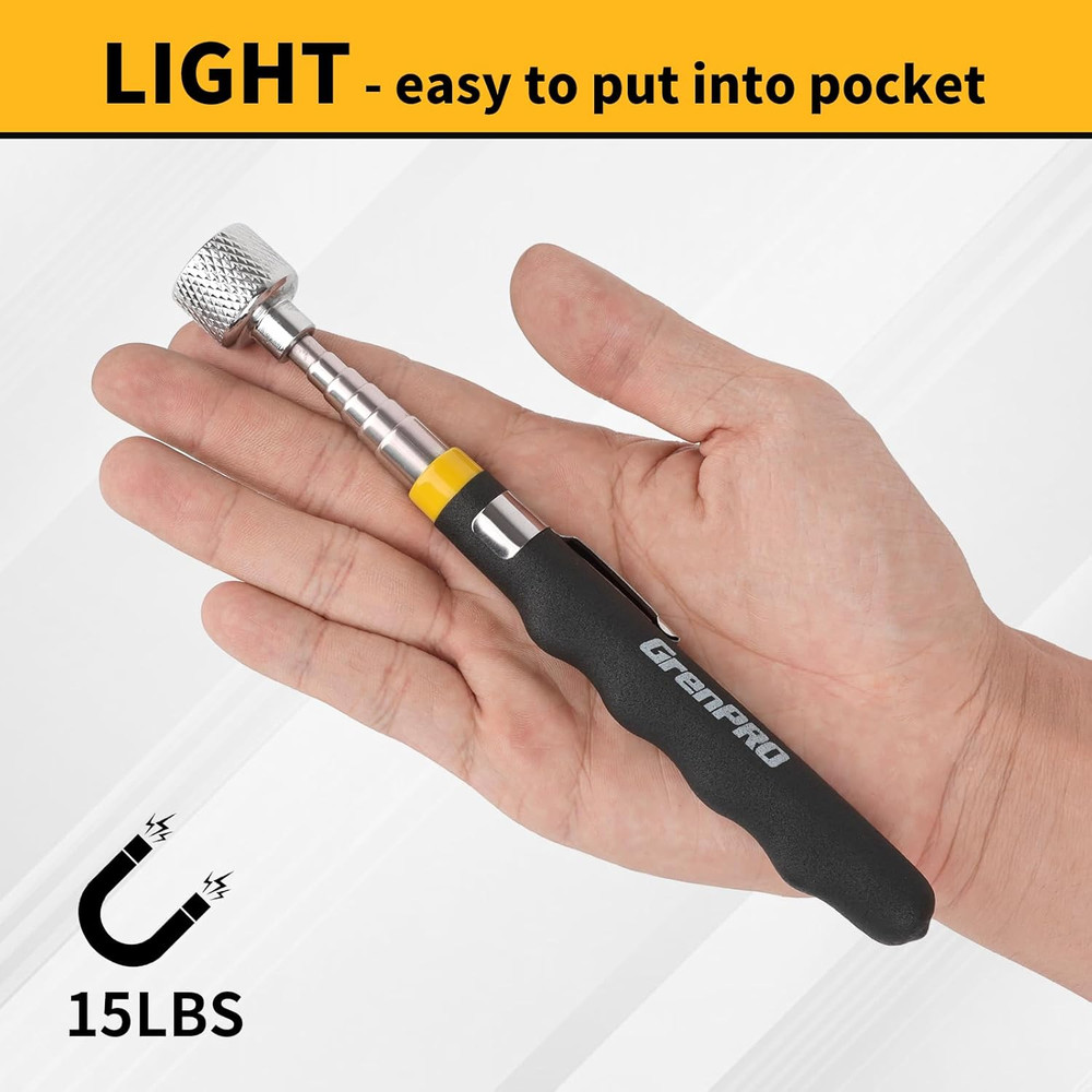 Magnetic Sweeper 2-Pack Heavy Duty Nail Magnet Roller Telescoping Handle 8.8LB