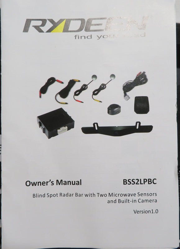 Rydeen BSS2LPBC Advanced License Plate Bar Blindspot Detection System