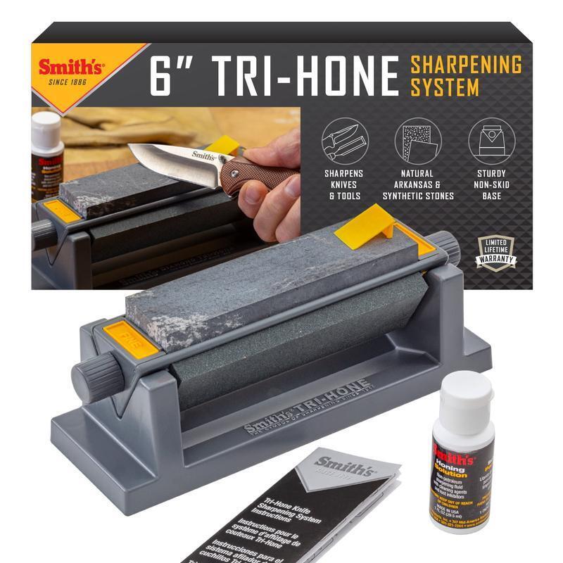 Synthetic Stones 3-Sided Tri-Hone Sharpening System Honing Oil Tools Angle Guide