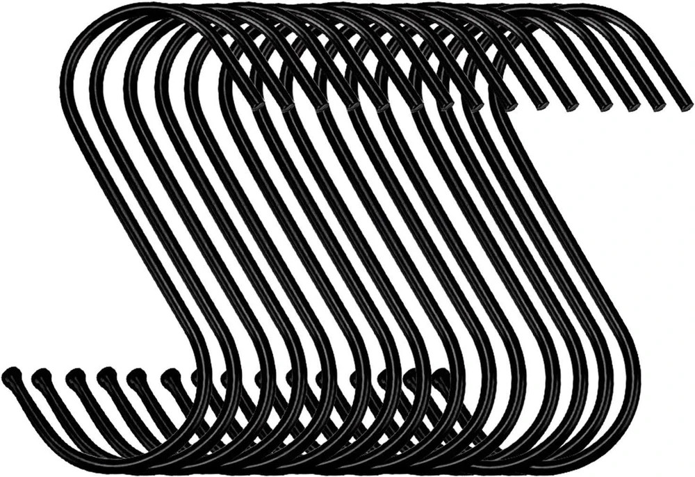 30 Pack Black S Hooks Steel Hanging Heavy Duty S Hanger Hook