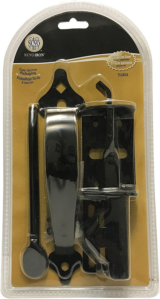Nuvo Iron Black Galvanized Steel 6" Thumb Latch - Gate Hardware