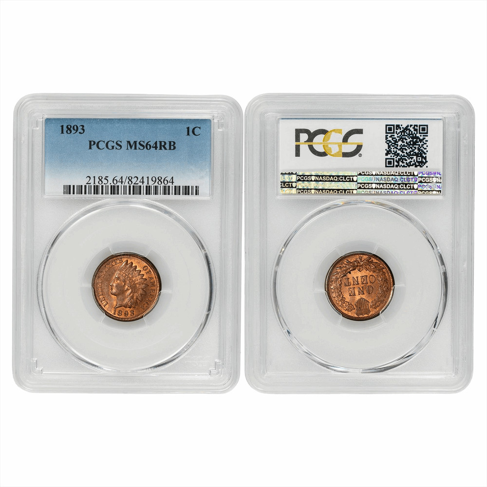1893 Indian Head Cent 1C PCGS MS 64 RB