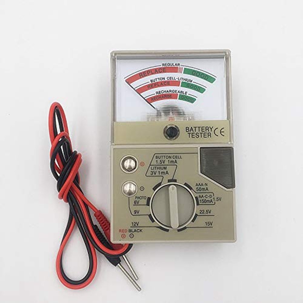Battery Tester with Meter Electric Voltage Tester for AA AAA C D N Button8974