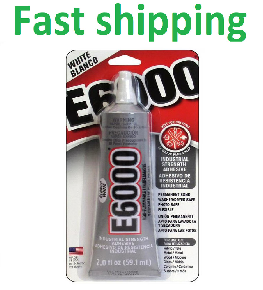 Eclectic E6000 Adhesive Glue, Industrial Strength, White, 800444, 2 fl. oz.