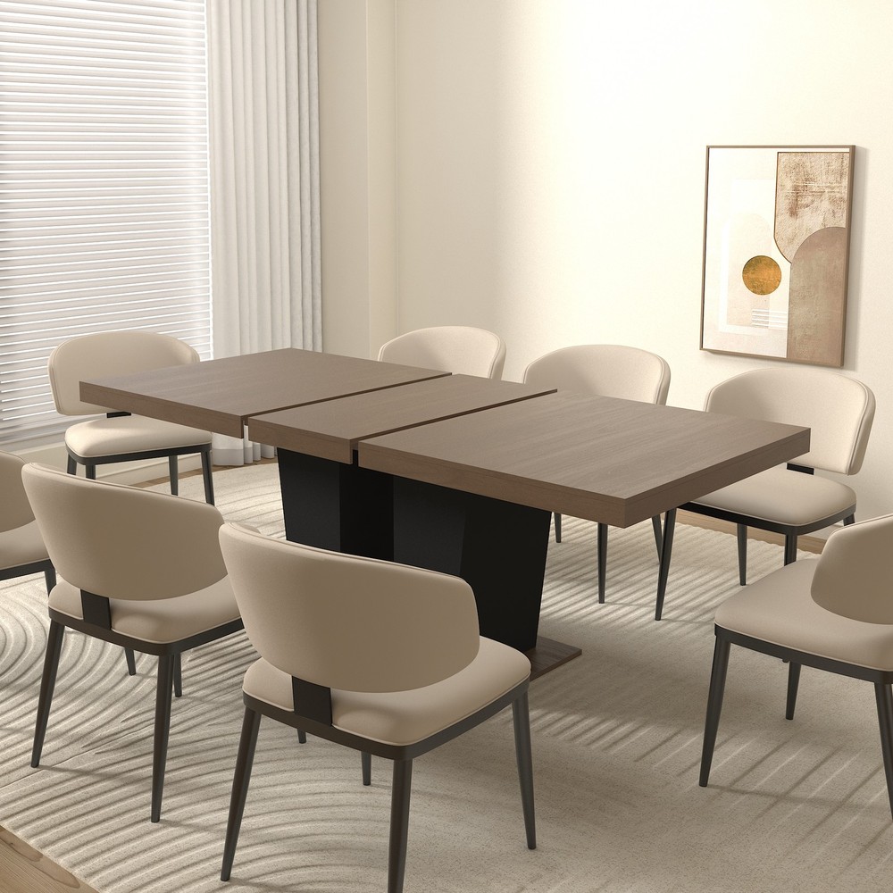 Extendable Dining Room Table for 4-10 People,Wooden Transformer Kitchen Dining