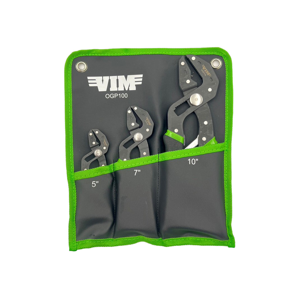 VIM Tools 3 Piece Orca Grip Auto Adjusting Plier Set