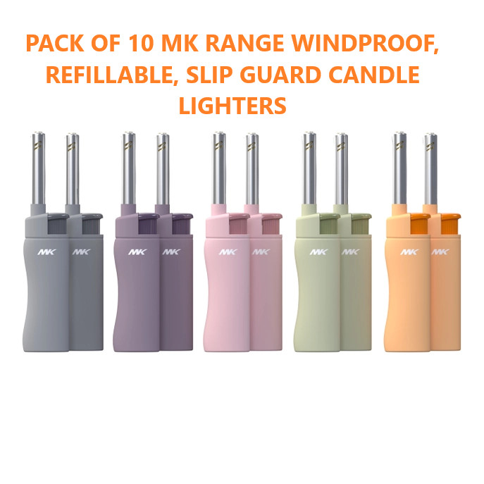 10-PACK MK Lighter Range Series, Pastel Set, Windproof (00897)