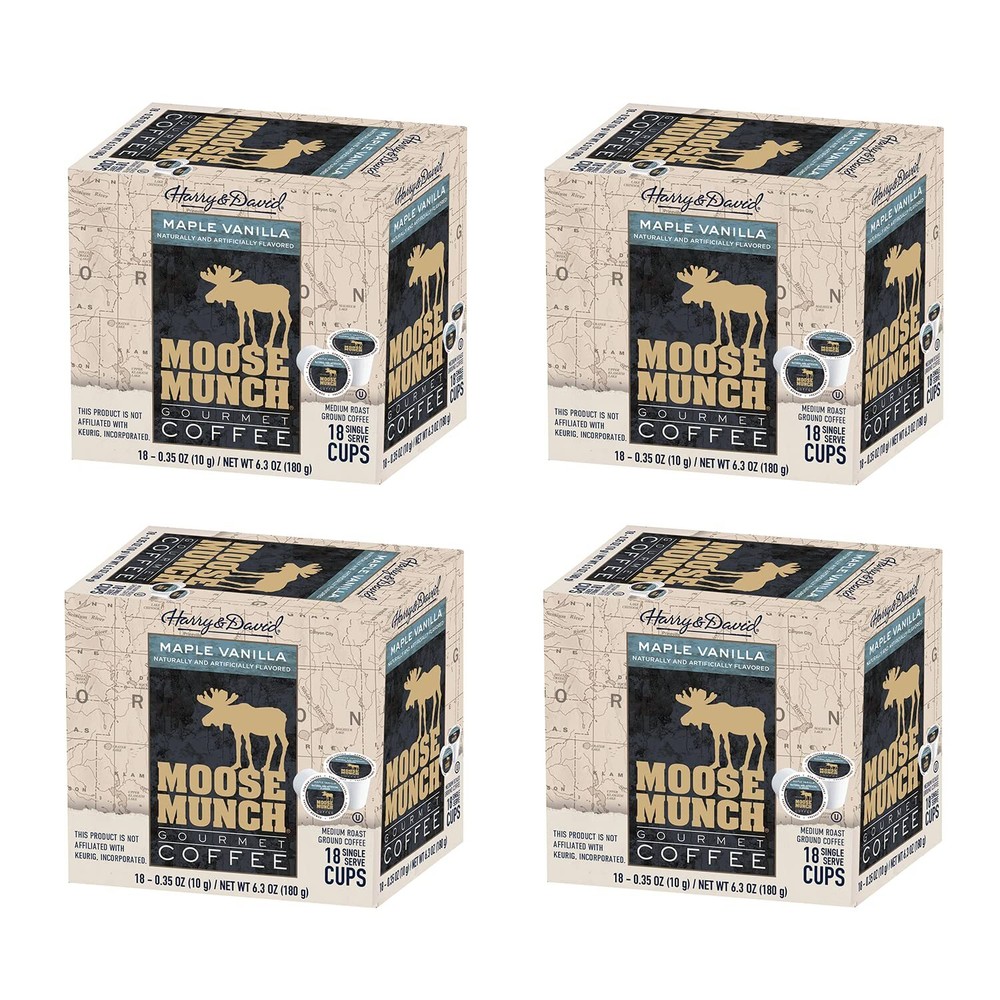 Harry and David Moose Munch Maple Vanilla Coffee Single Serve Cups - 72 Count
