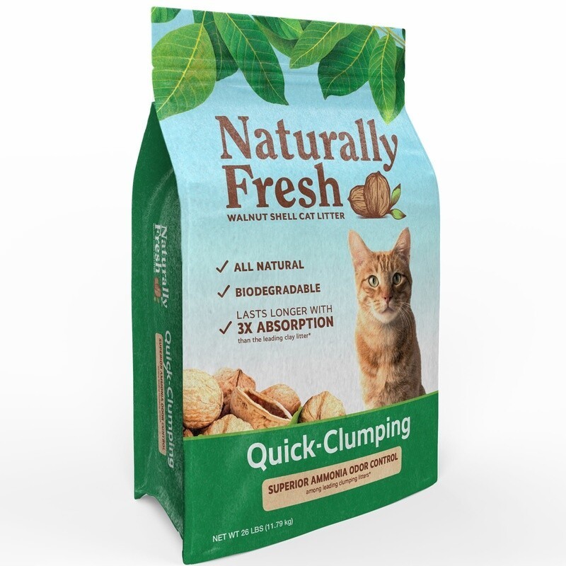 Eco-Friendly Cat Litter Quick-Clumping Walnut Shells Unscented 26 lb Low Dust US