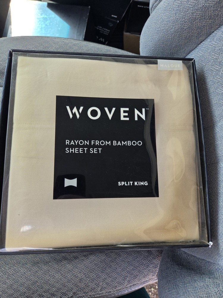 Malouf    SPLIT    King Sheet set Rayon from Bamboo  Driftwood Color