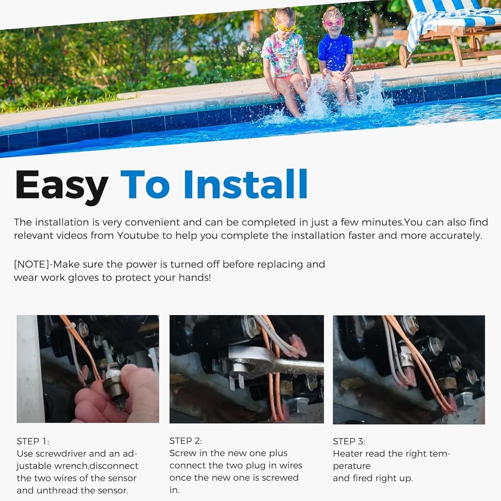 Stainless Steel Replacement Thermistor Sensor for Pentair Sta-Rite MasterTemp...