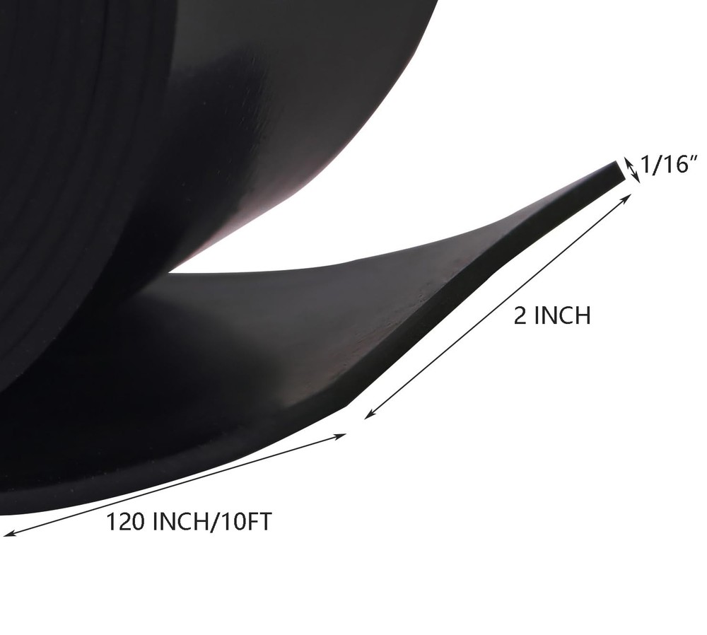 Neoprene Rubber Sheet Solid Strips Roll Pad Insulation 1/16 Thick 2 Wide 10 Ft