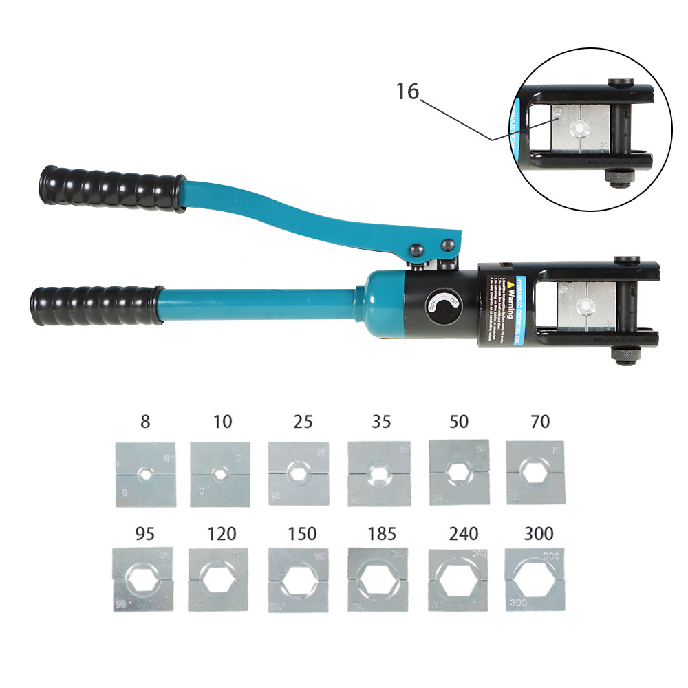 Hydraulic Cable Lug Crimper 16 MT Tool Kit Includes Crimping Tool W/13 Dies
