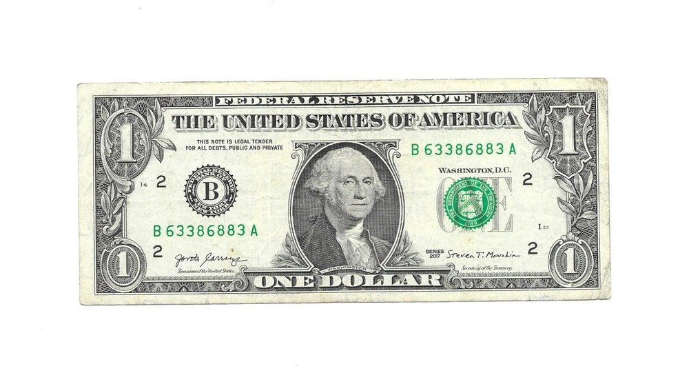 2017- $1. DOLLAR NOTE WITH VERY FANCY # (63386883) .