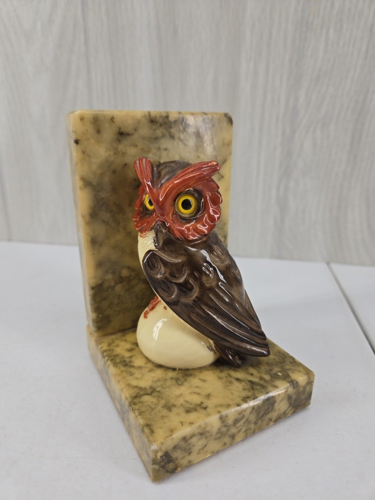 Vintage Owl Single Bookend Stone