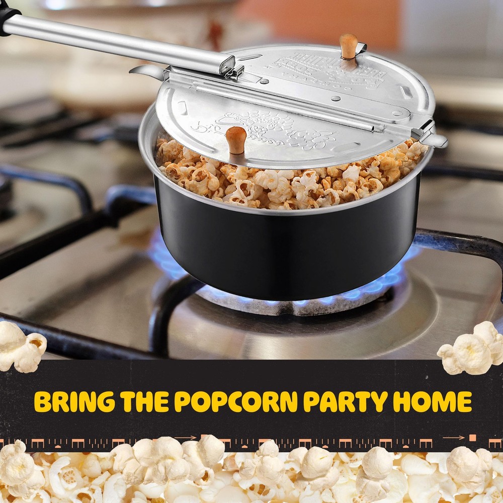 Campfire Popcorn Popper - Old Fashioned Popcorn Maker with Telescoping Handle...