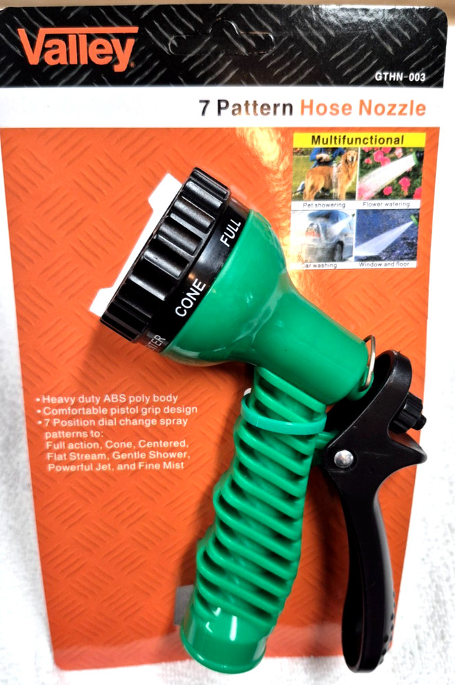 7 PATTERN HOSE NOZZLE HEAVY DUTY ABS POLY BODY