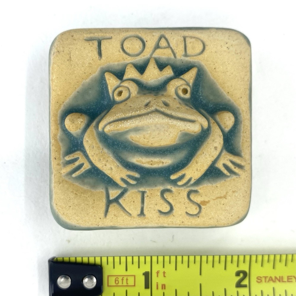 Toad Kiss 2x2" Ceramic Art Tile By Gretchen Kramp